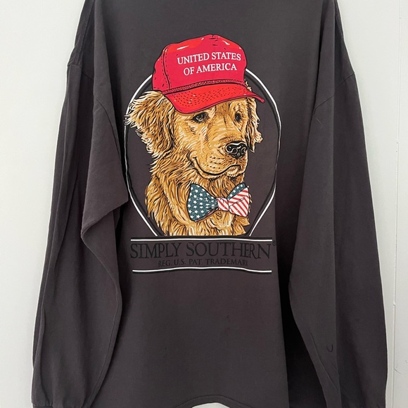 Simply Southern Patriotic Dog Red Hat United States of America Shirt Top Sz XXL - Picture 6 of 10